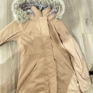 Women's Tan Hooded Coat